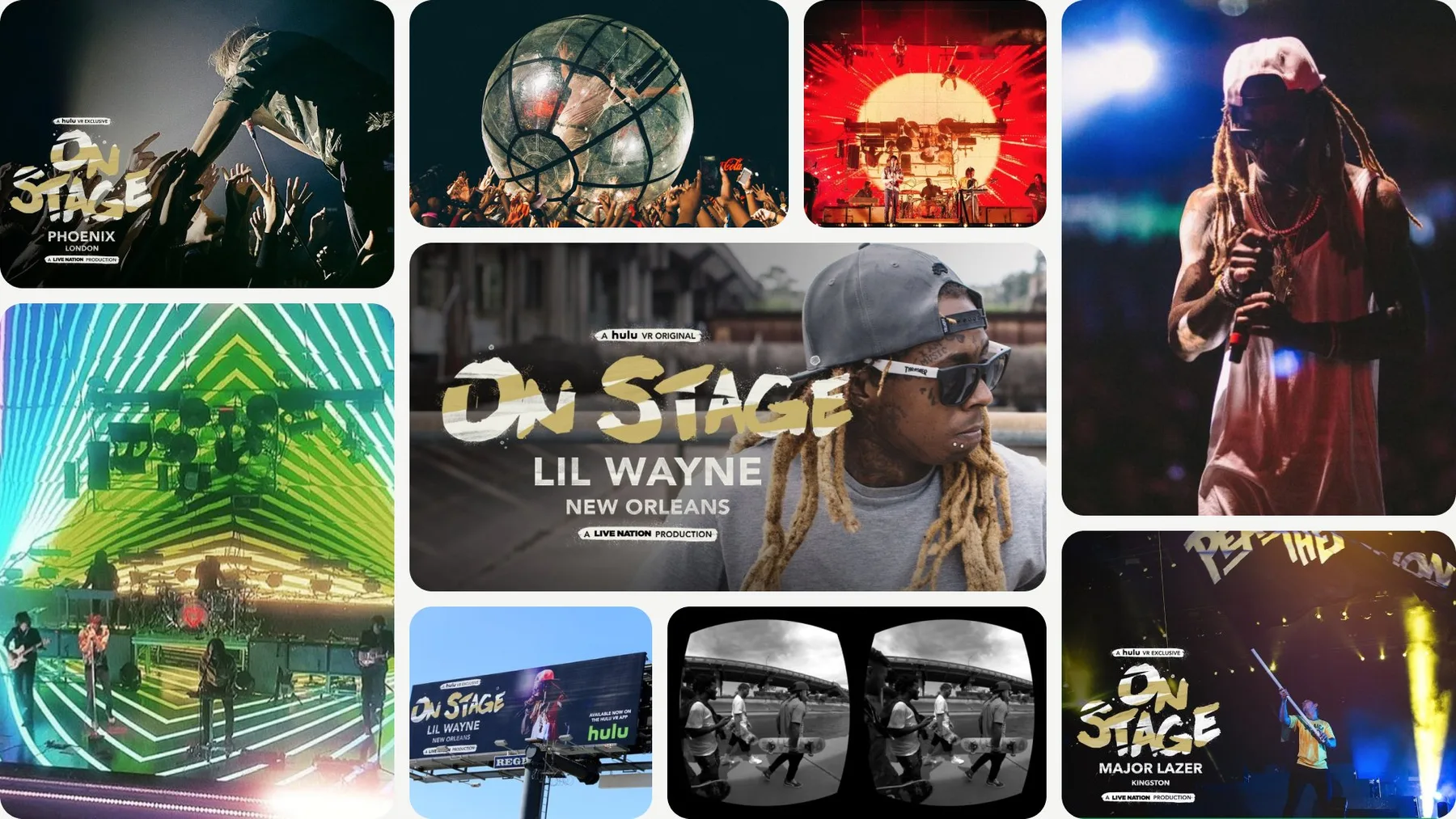 On Stage — series key art across all three episodes